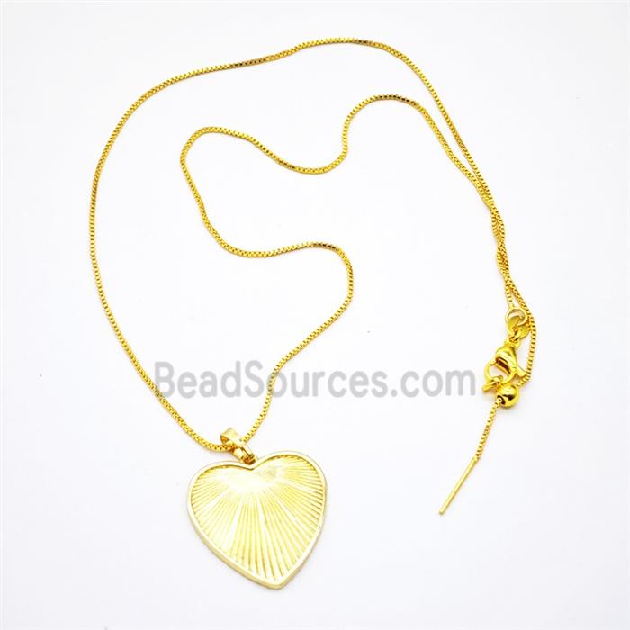 Copper Heart Necklace Gold Plated