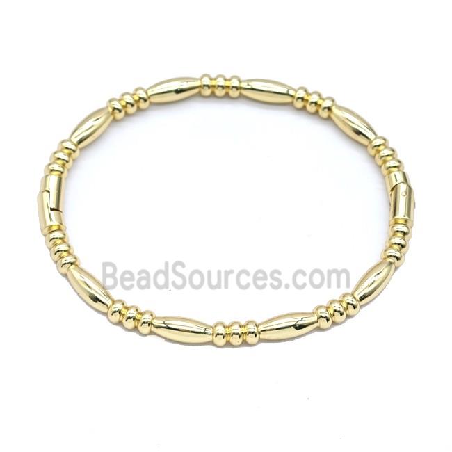 Copper Bracelet Stretchy Gold Plated