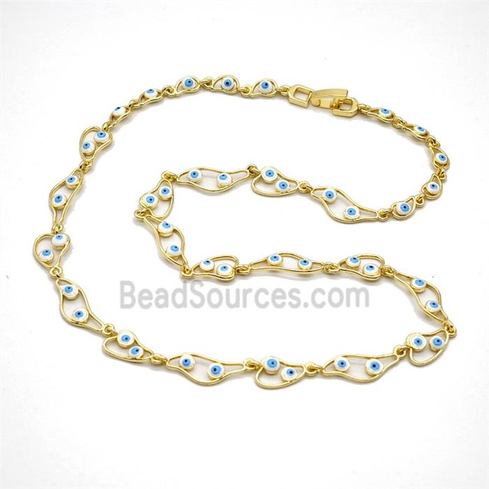 Copper Necklace With Evil Eye Gold Plated