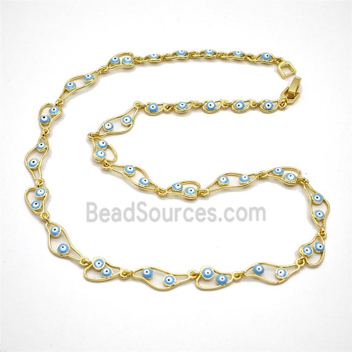 Copper Necklace With Evil Eye Gold Plated