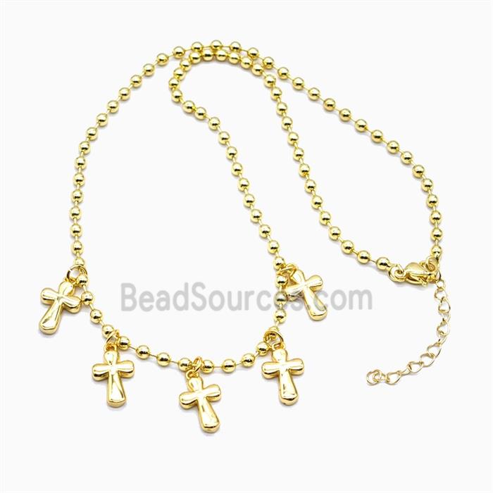 Copper Cross Necklace Gold Plated