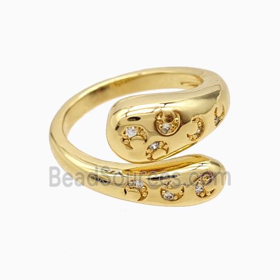 Copper Ring Pave Zirconia 18K Gold Plated