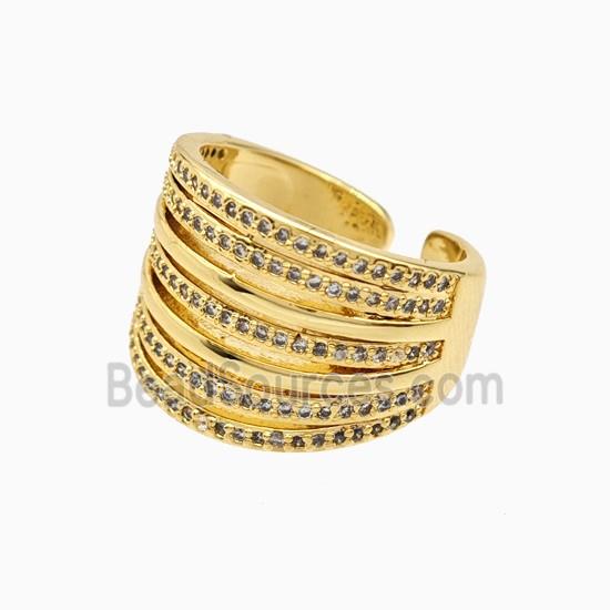 Copper Ring Pave Zirconia 18K Gold Plated