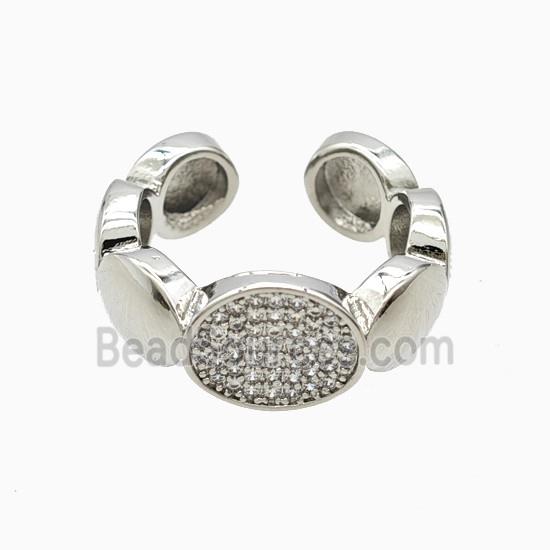 Copper Ring Pave Zirconia Platinum Plated