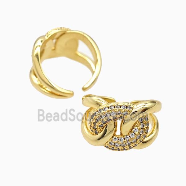 Copper Ring Pave Zirconia 18K Gold Plated