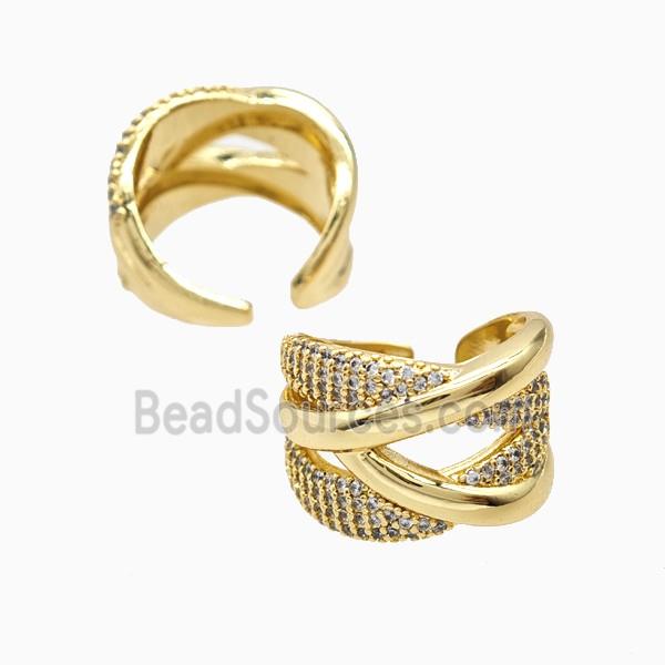 Copper Rings Pave Zirconia 18K Gold Plated