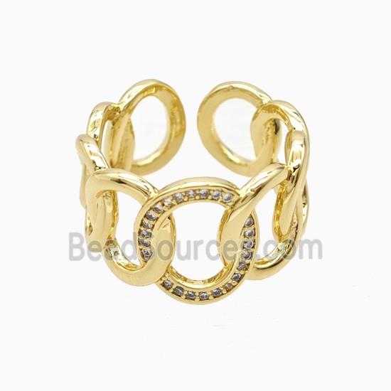 Copper Rings Pave Zirconia 18K Gold Plated