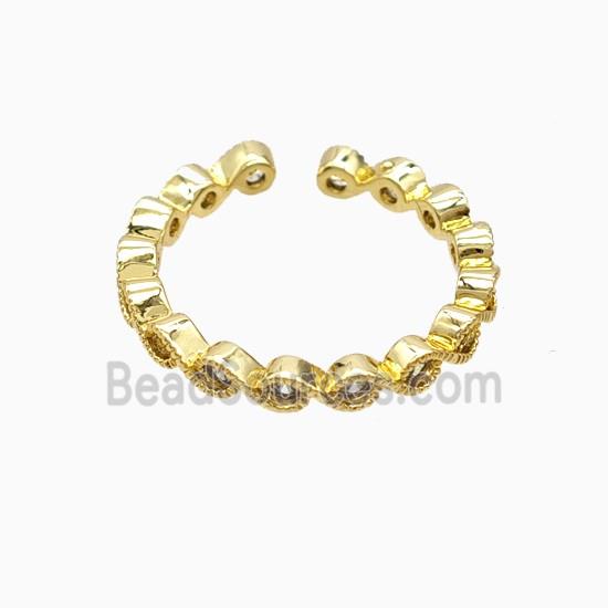 Copper Rings Pave Zirconia 18K Gold Plated