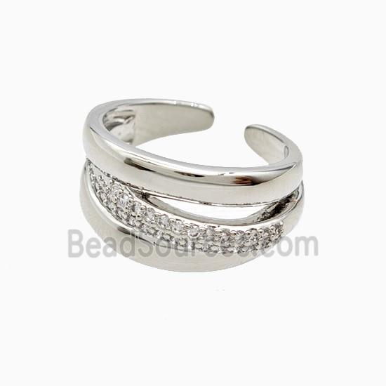 Copper Rings Pave Zirconia Platinum Plated