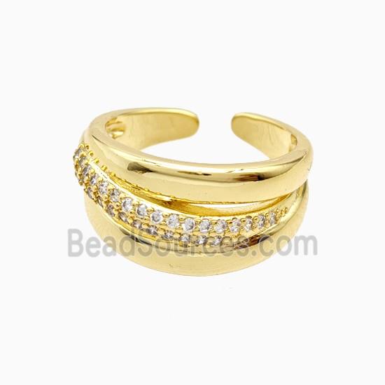Copper Rings Pave Zirconia 18K Gold Plated