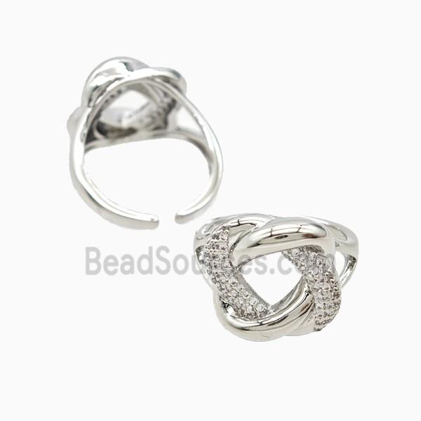 Copper Rings Pave Zirconia Platinum Plated