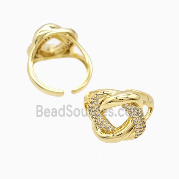 Copper Rings Pave Zirconia 18K Gold Plated