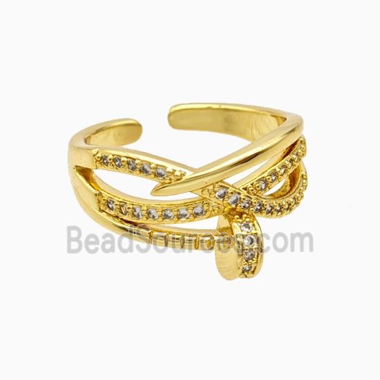 Copper Rings Pave Zirconia 18K Gold Plated