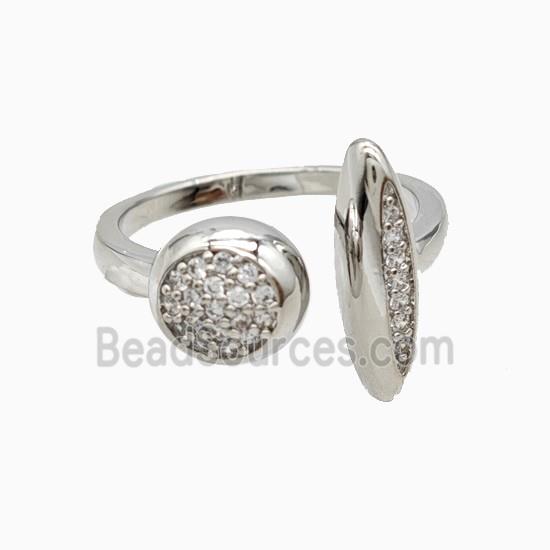 Copper Rings Pave Zirconia Platinum Plated