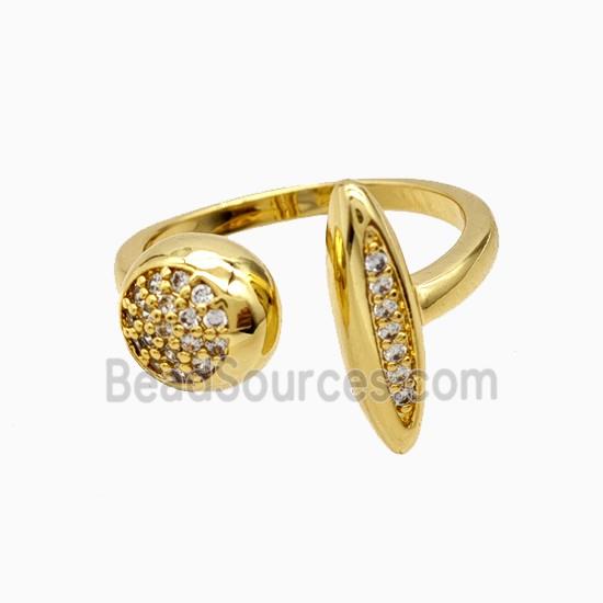 Copper Rings Pave Zirconia 18K Gold Plated