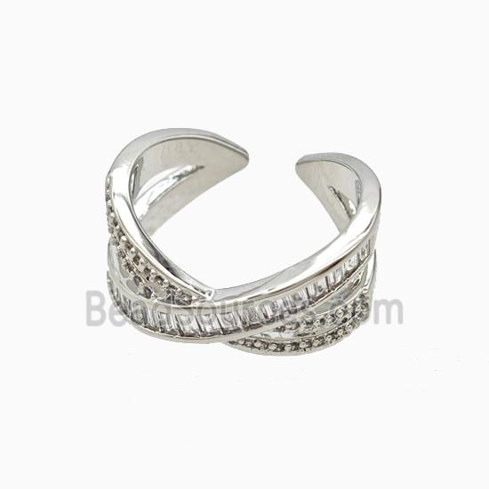Copper Rings Pave Zirconia Platinum Plated