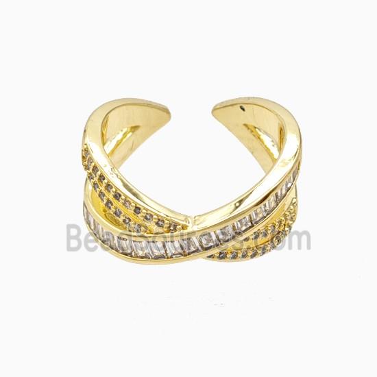Copper Rings Pave Zirconia 18K Gold Plated