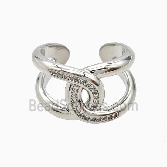 Copper Rings Pave Zirconia Platinum Plated