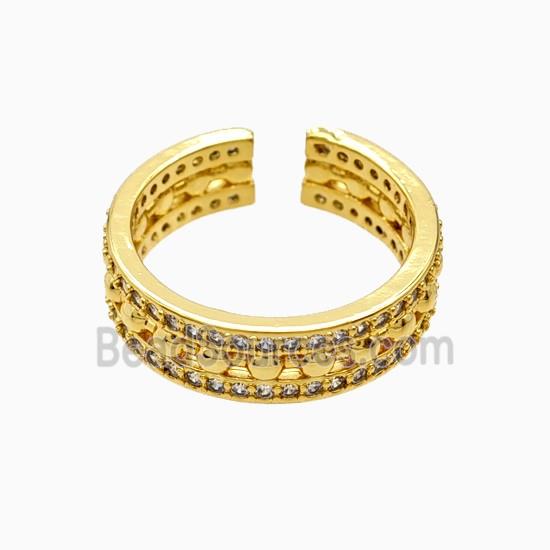 Copper Rings Pave Zirconia 18K Gold Plated