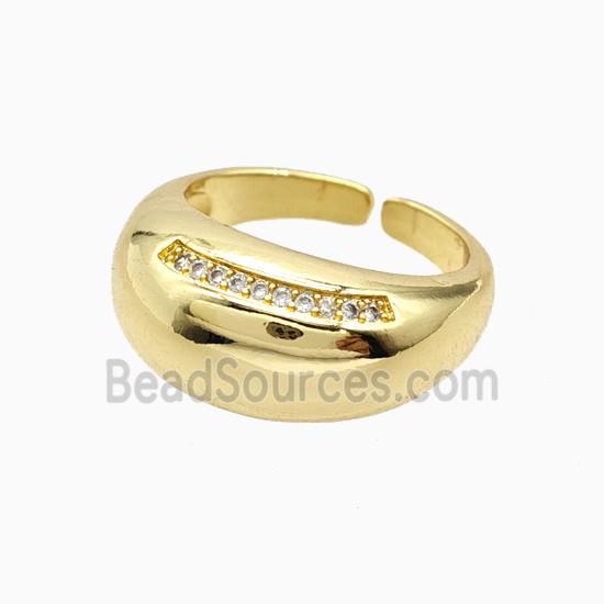 Copper Rings Pave Zirconia 18K Gold Plated