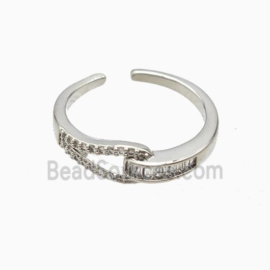 Copper Rings Pave Zirconia Platinum Plated