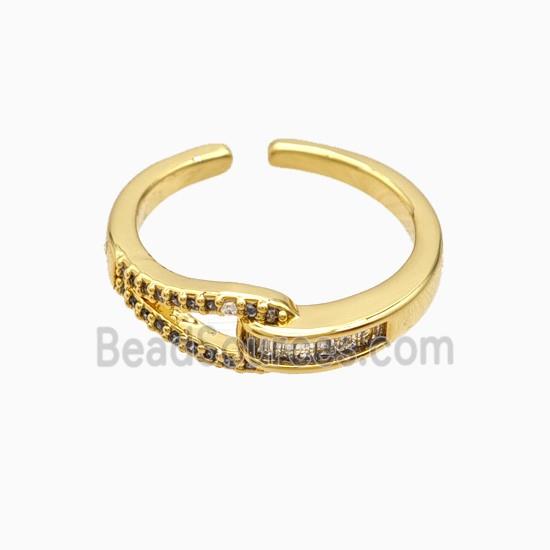 Copper Rings Pave Zirconia 18K Gold Plated