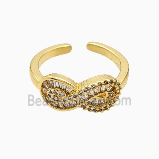 Copper Infinity Rings Pave Zirconia 18K Gold Plated