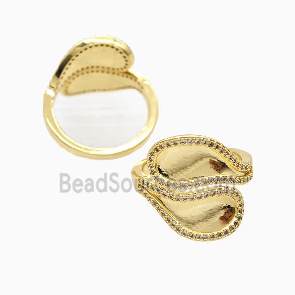 Copper Rings Pave Zirconia 18K Gold Plated