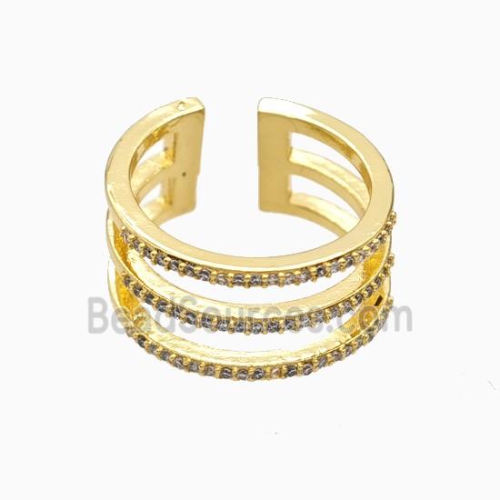 Copper Rings Pave Zirconia 18K Gold Plated