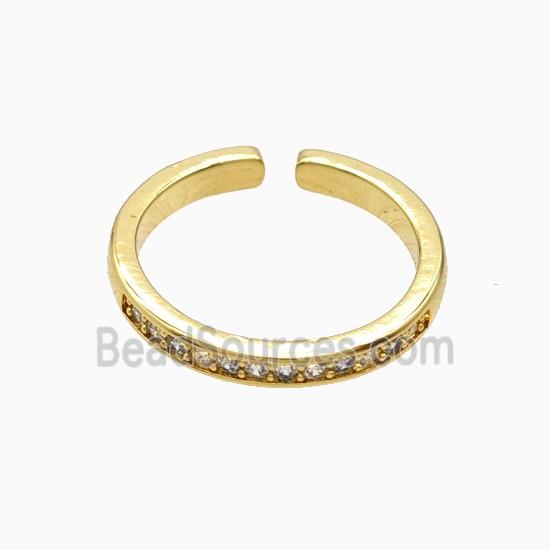 Copper Rings Pave Zirconia 18K Gold Plated