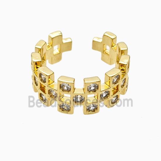 Copper Rings Pave Zirconia 18K Gold Plated