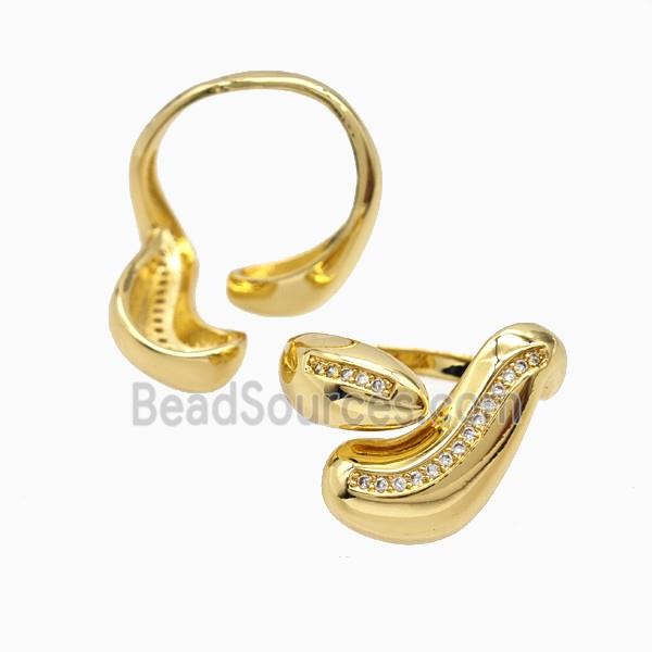 Copper Rings Pave Zirconia 18K Gold Plated
