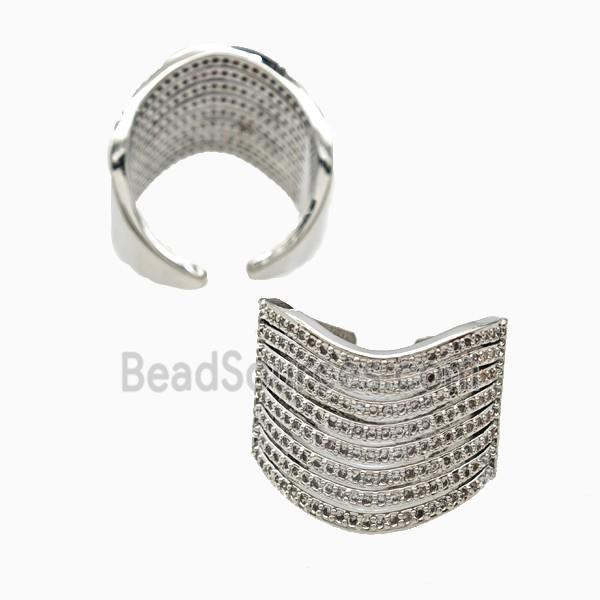 Copper Rings Pave Zirconia Platinum Plated