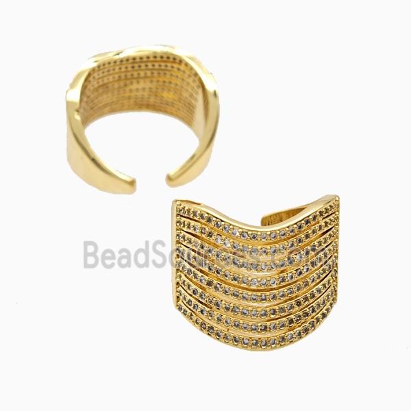 Copper Rings Pave Zirconia 18K Gold Plated