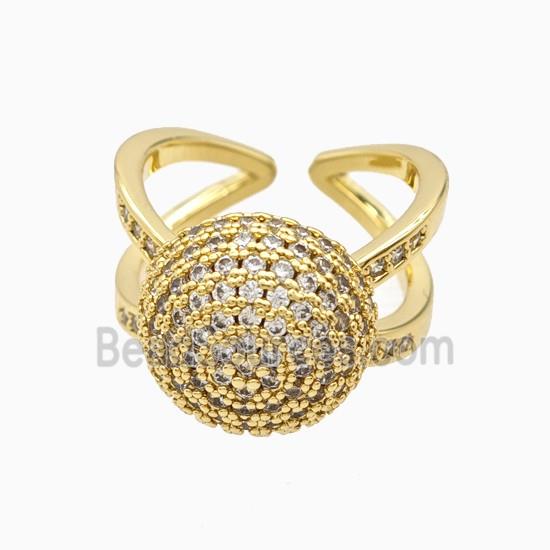 Copper Rings Pave Zirconia 18K Gold Plated