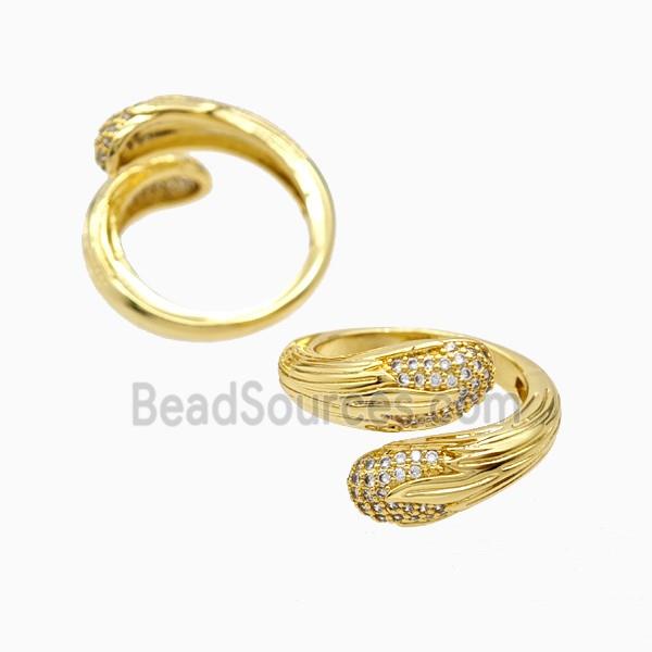 Copper Rings Pave Zirconia 18K Gold Plated
