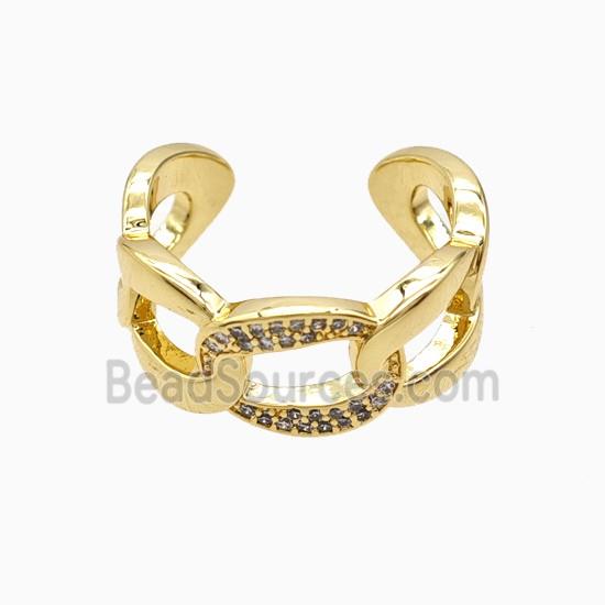 Copper Rings Pave Zirconia 18K Gold Plated