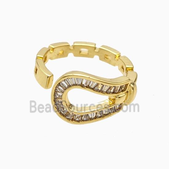 Copper Rings Pave Zirconia 18K Gold Plated