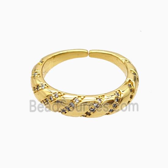 Copper Rings Pave Zirconia 18K Gold Plated