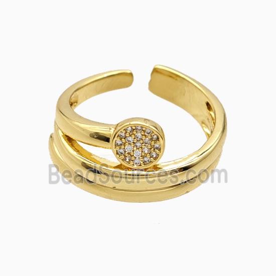 Copper Rings Pave Zirconia 18K Gold Plated