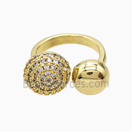 Copper Rings Pave Zirconia 18K Gold Plated