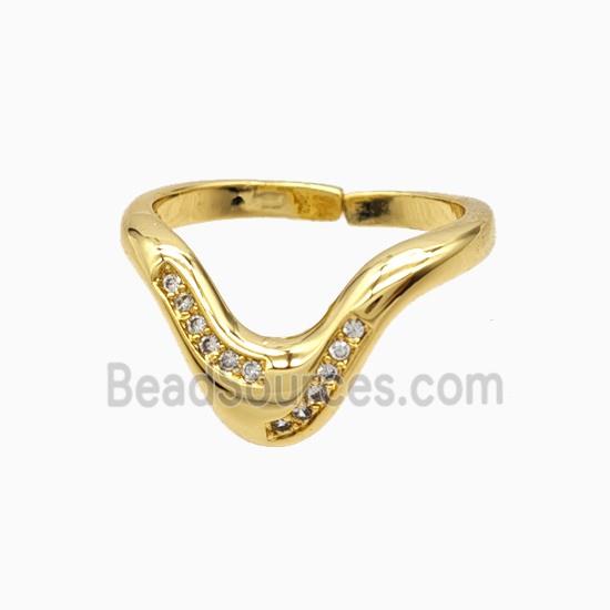 Copper Rings Pave Zirconia 18K Gold Plated