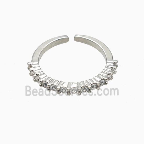 Copper Rings Pave Zirconia Platinum Plated