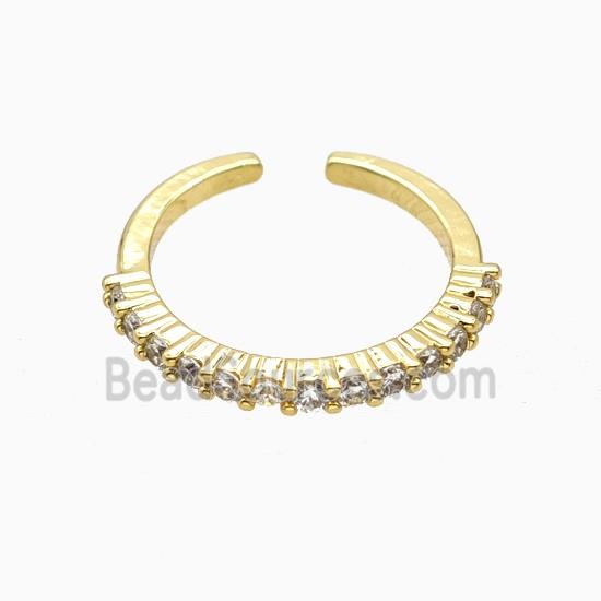 Copper Rings Pave Zirconia 18K Gold Plated
