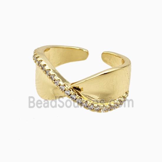 Copper Rings Pave Zirconia 18K Gold Plated