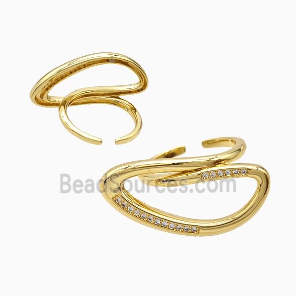Copper Rings Pave Zirconia 18K Gold Plated