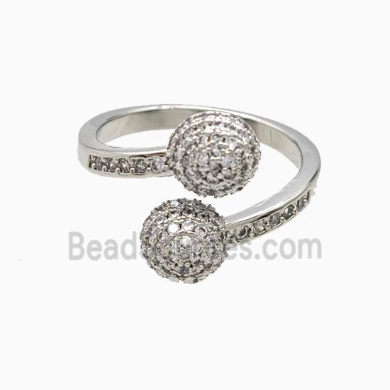 Copper Rings Pave Zirconia Platinum Plated