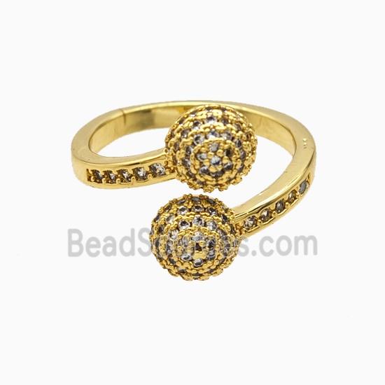 Copper Rings Pave Zirconia 18K Gold Plated