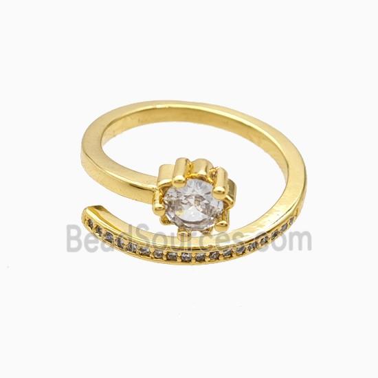 Copper Rings Pave Zirconia 18K Gold Plated