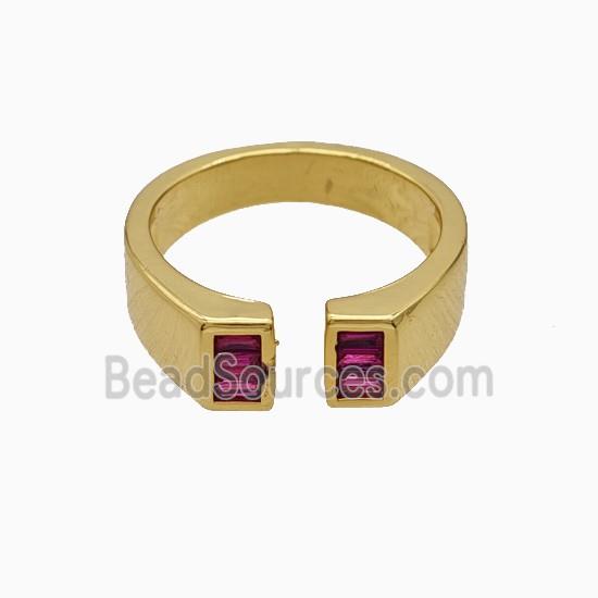 Copper Rings Pave Zirconia 18K Gold Plated